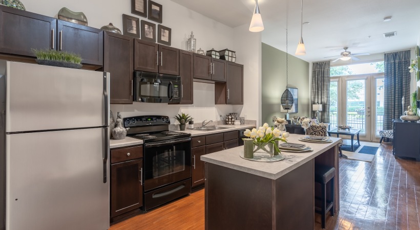 Gorgeous natural light in your living space Well-lit kitchen with ample counter space